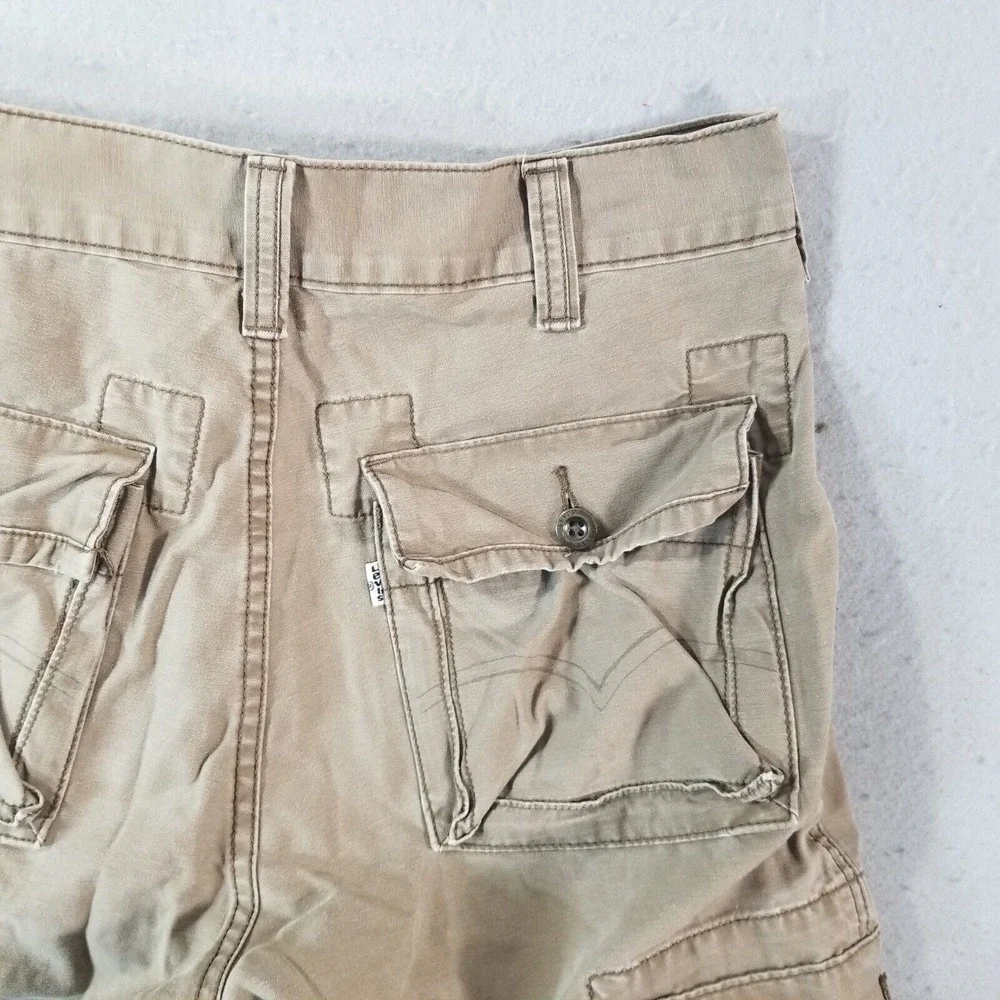 Levi's cargo shorts men's 31x11 brown heavy cotton outdoor Urban long hiking